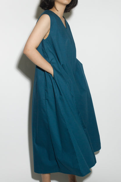 v-tent dress - teal blue