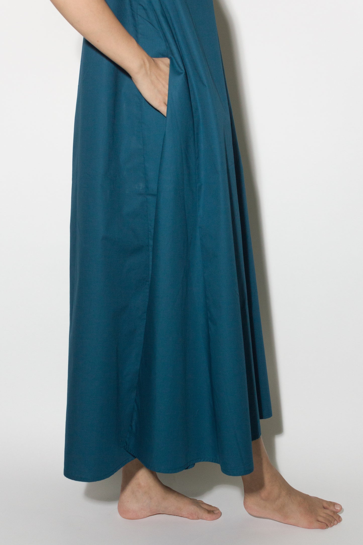 v-tent dress - teal blue