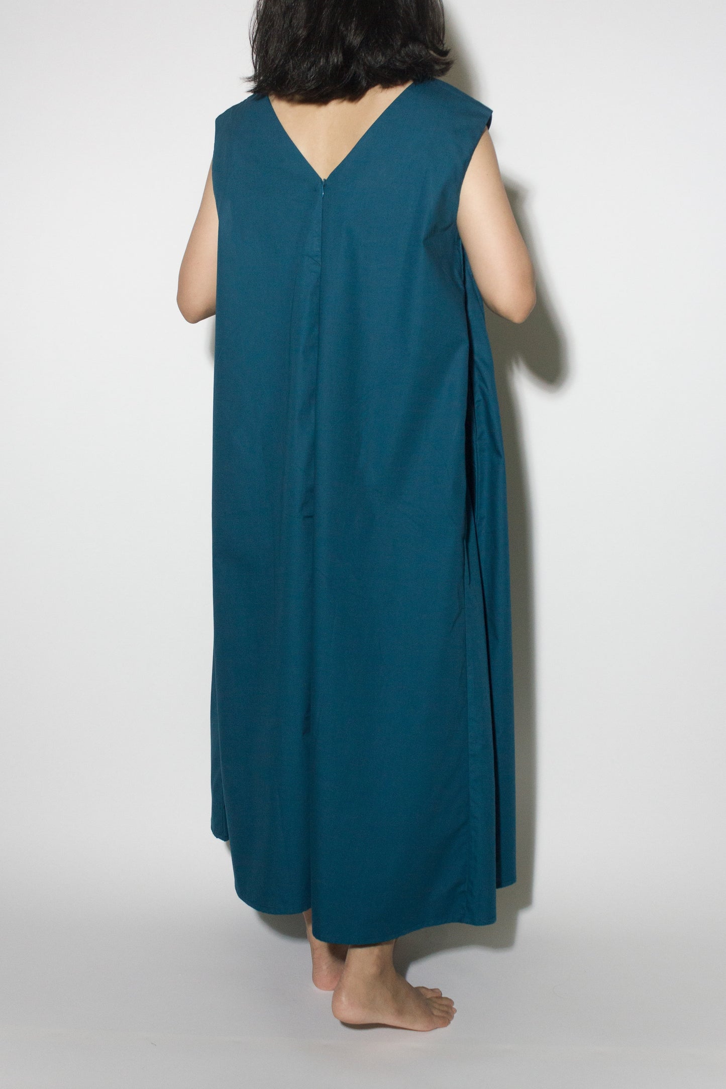 v-tent dress - teal blue