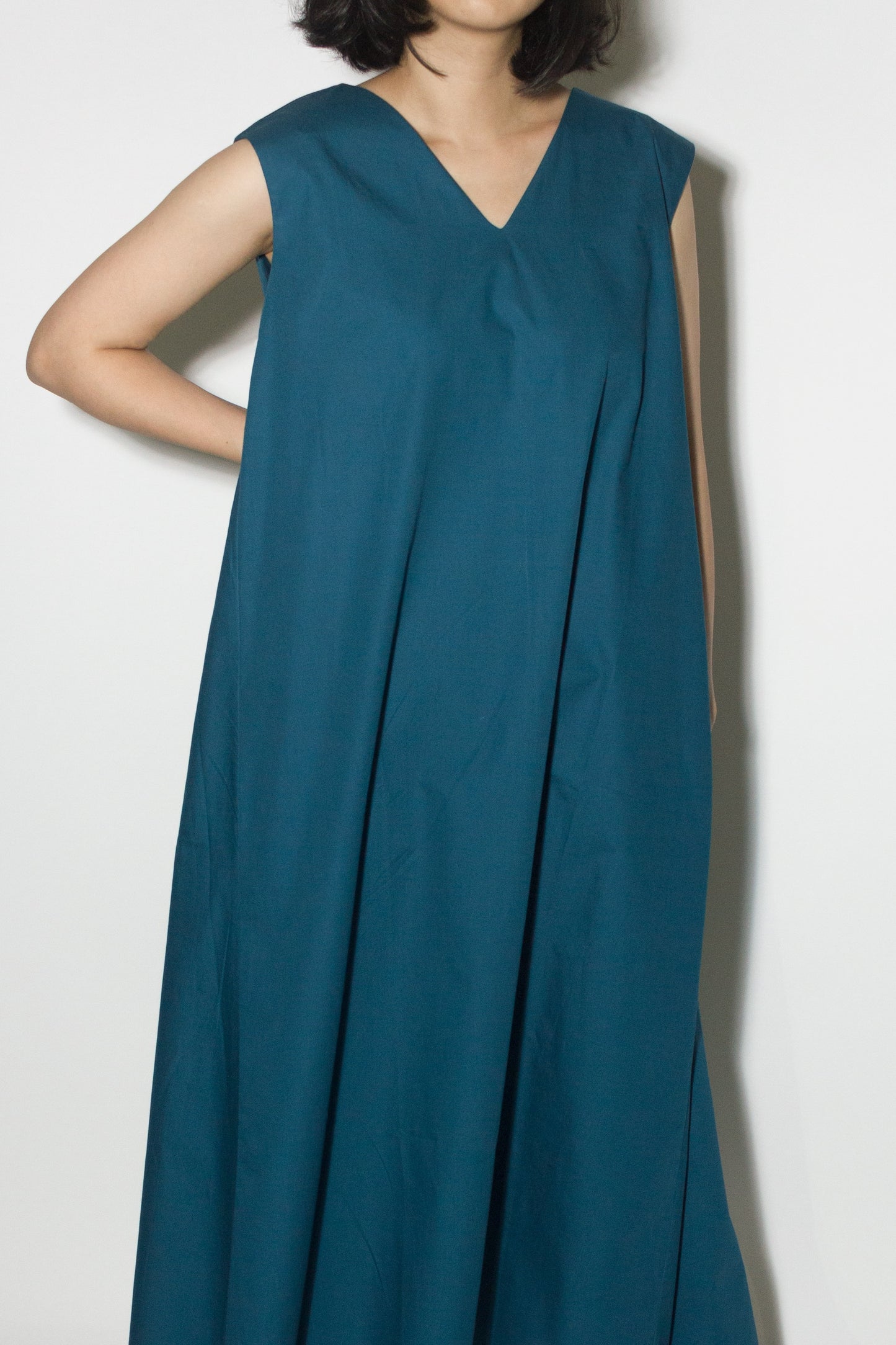 v-tent dress - teal blue