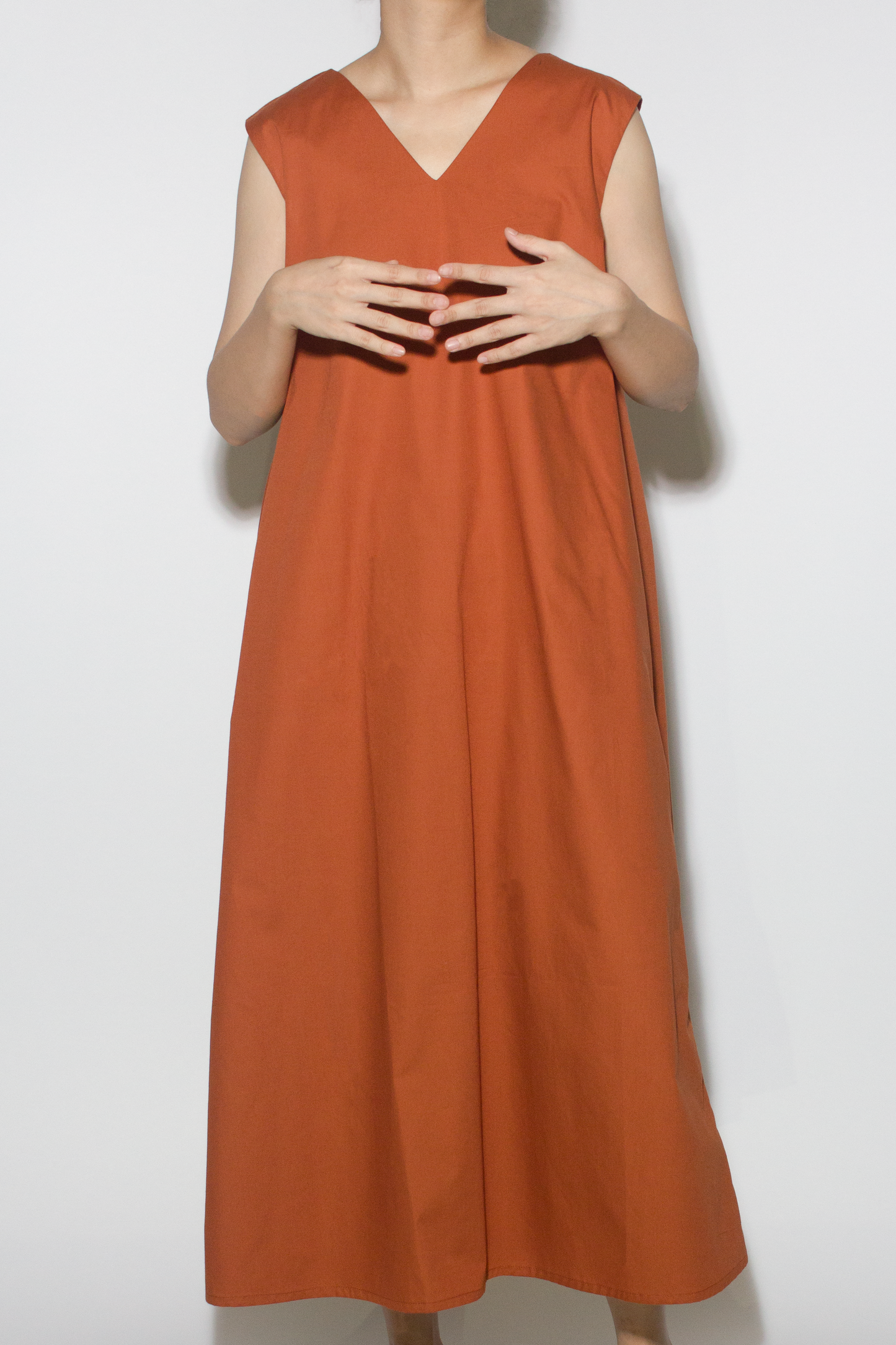 v-tent dress - terracotta