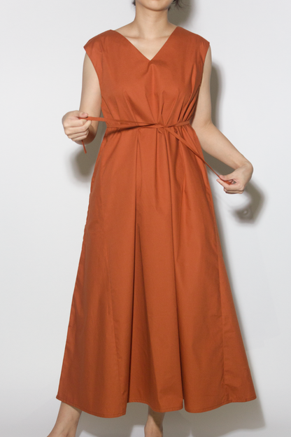 v-tent dress - terracotta