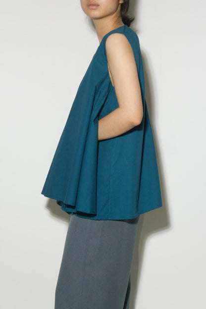 a-line pocket top - teal blue