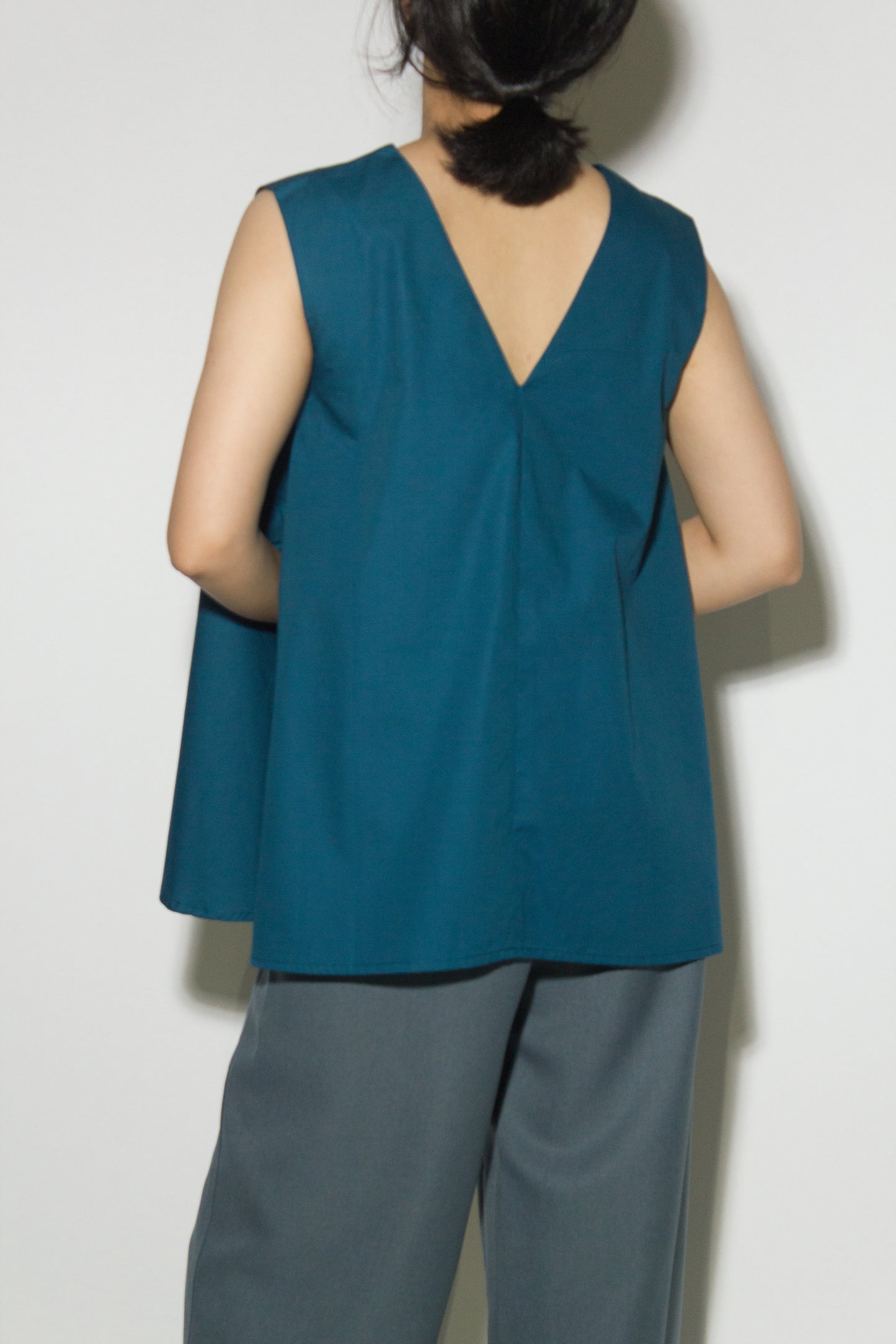 a-line pocket top - teal blue