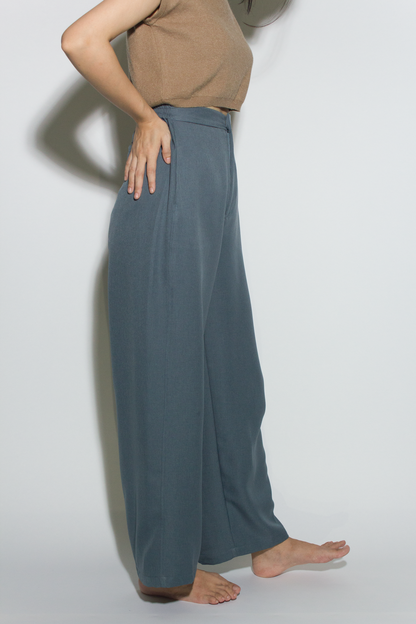 crease pants - stone blue