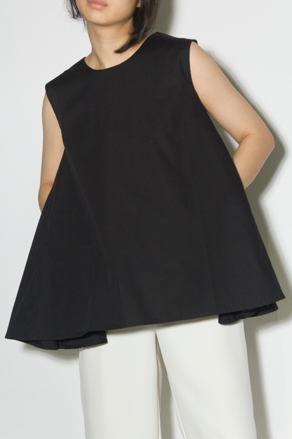 a-line pocket top - black