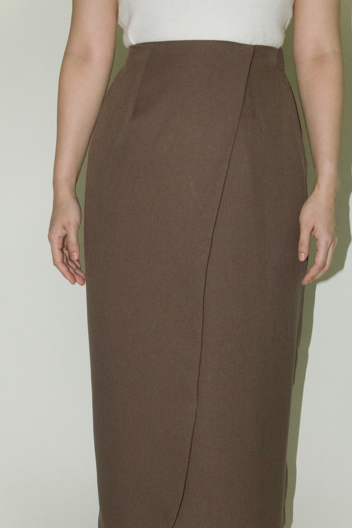 wrap skirt - brown