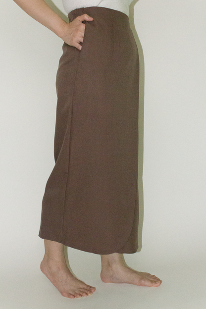 wrap skirt - brown