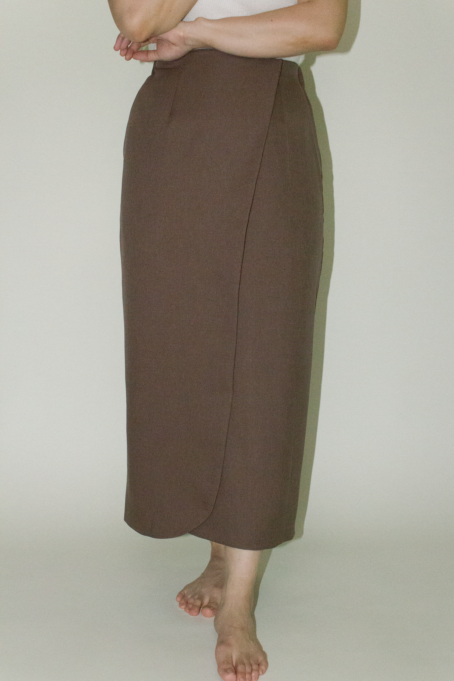 wrap skirt - brown