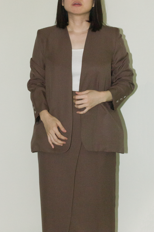 tailored blazer - brown