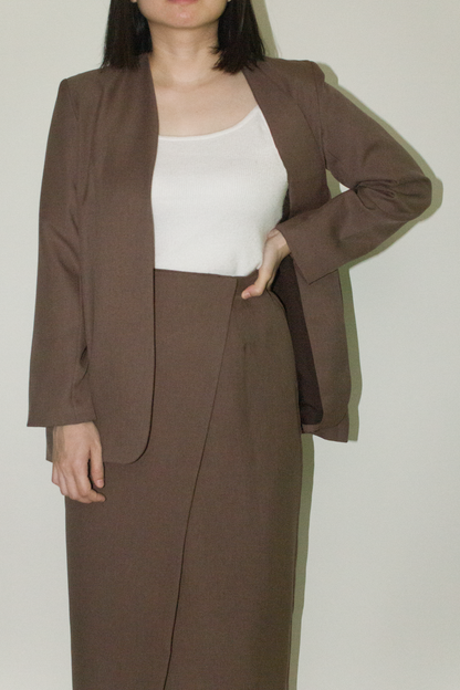 tailored blazer - brown