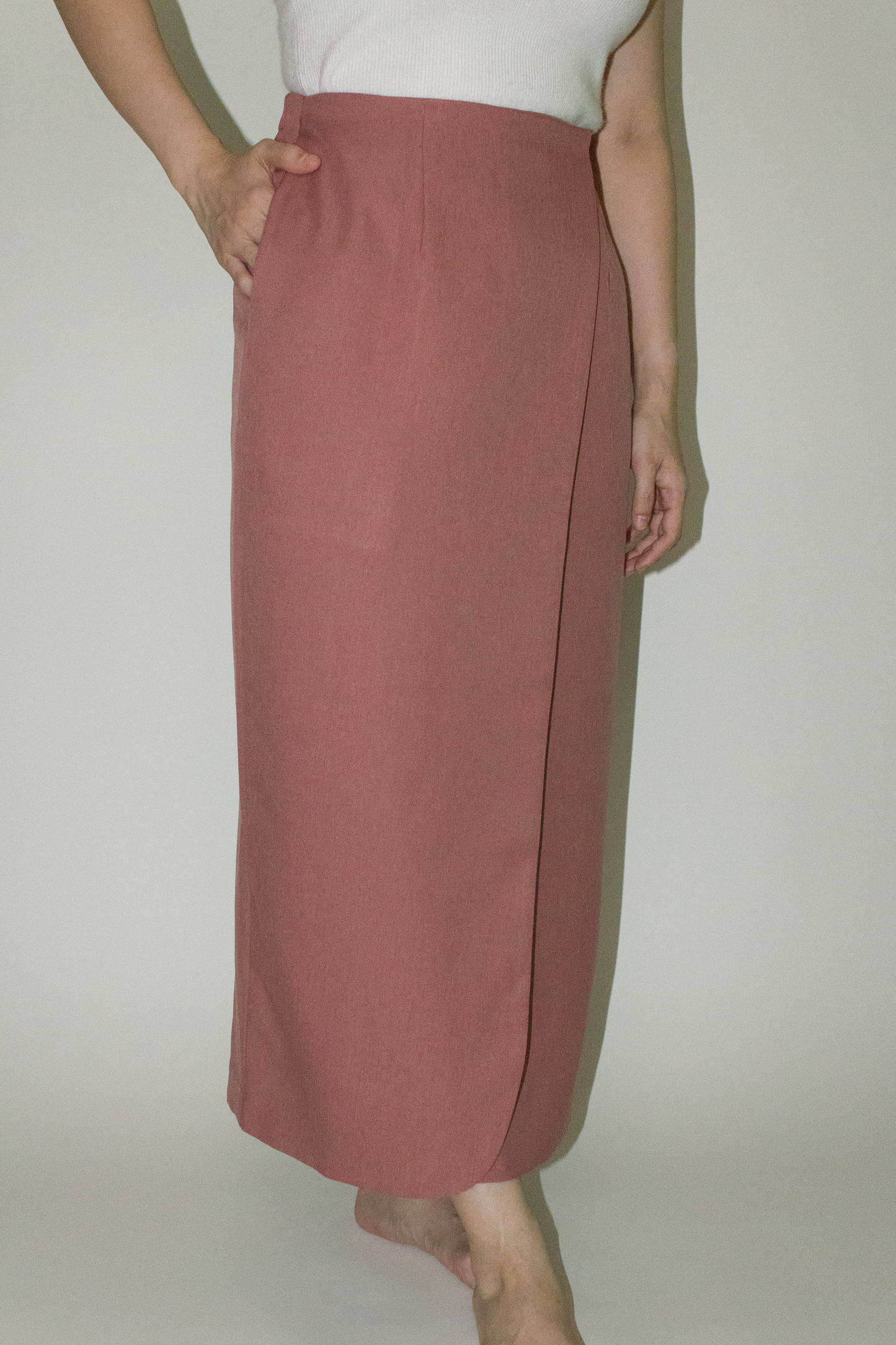 wrap skirt - coral