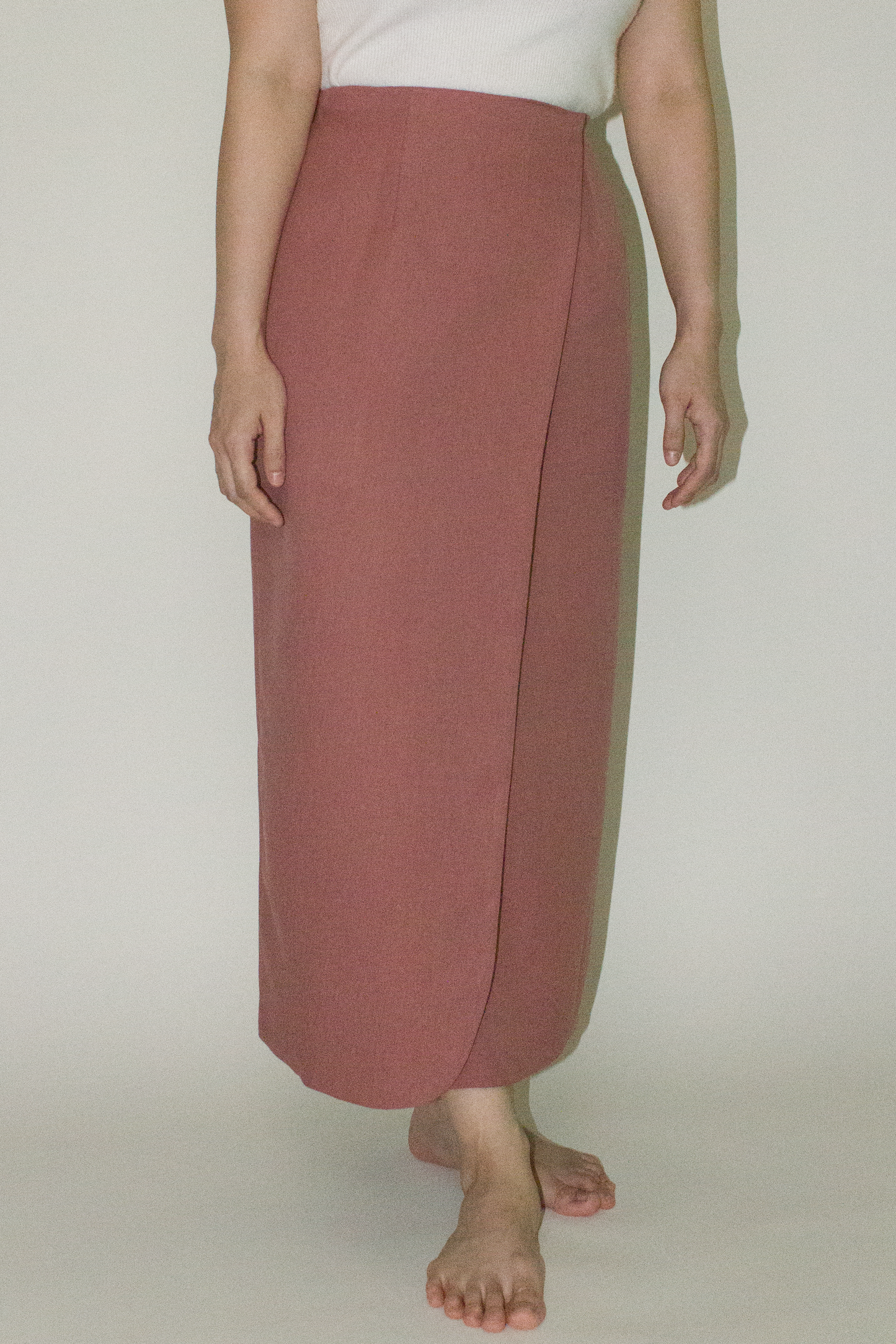 wrap skirt - coral