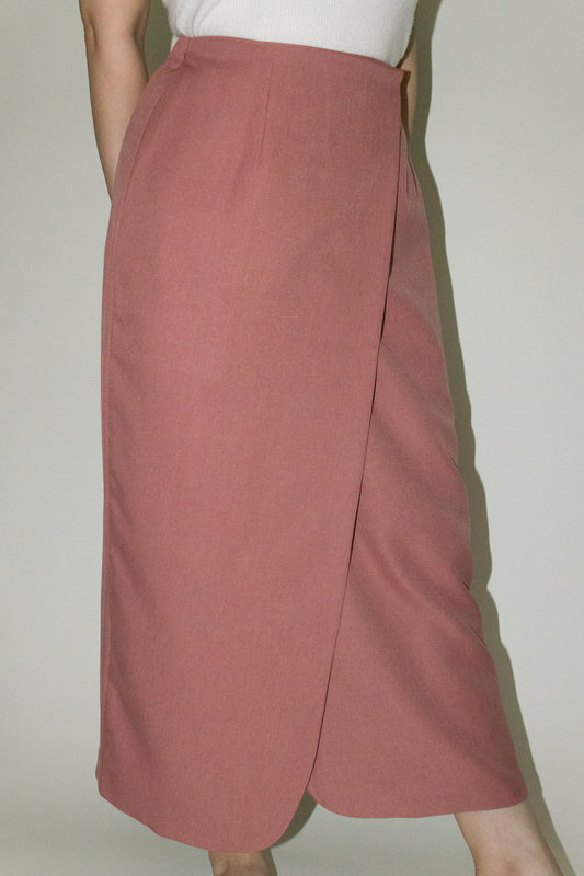 wrap skirt - coral