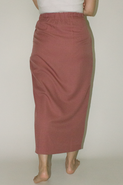 wrap skirt - coral