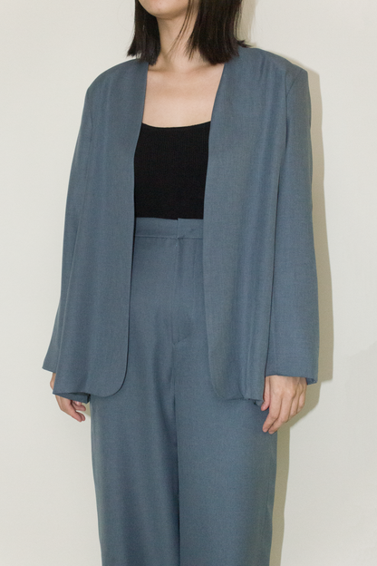 tailored blazer - stone blue