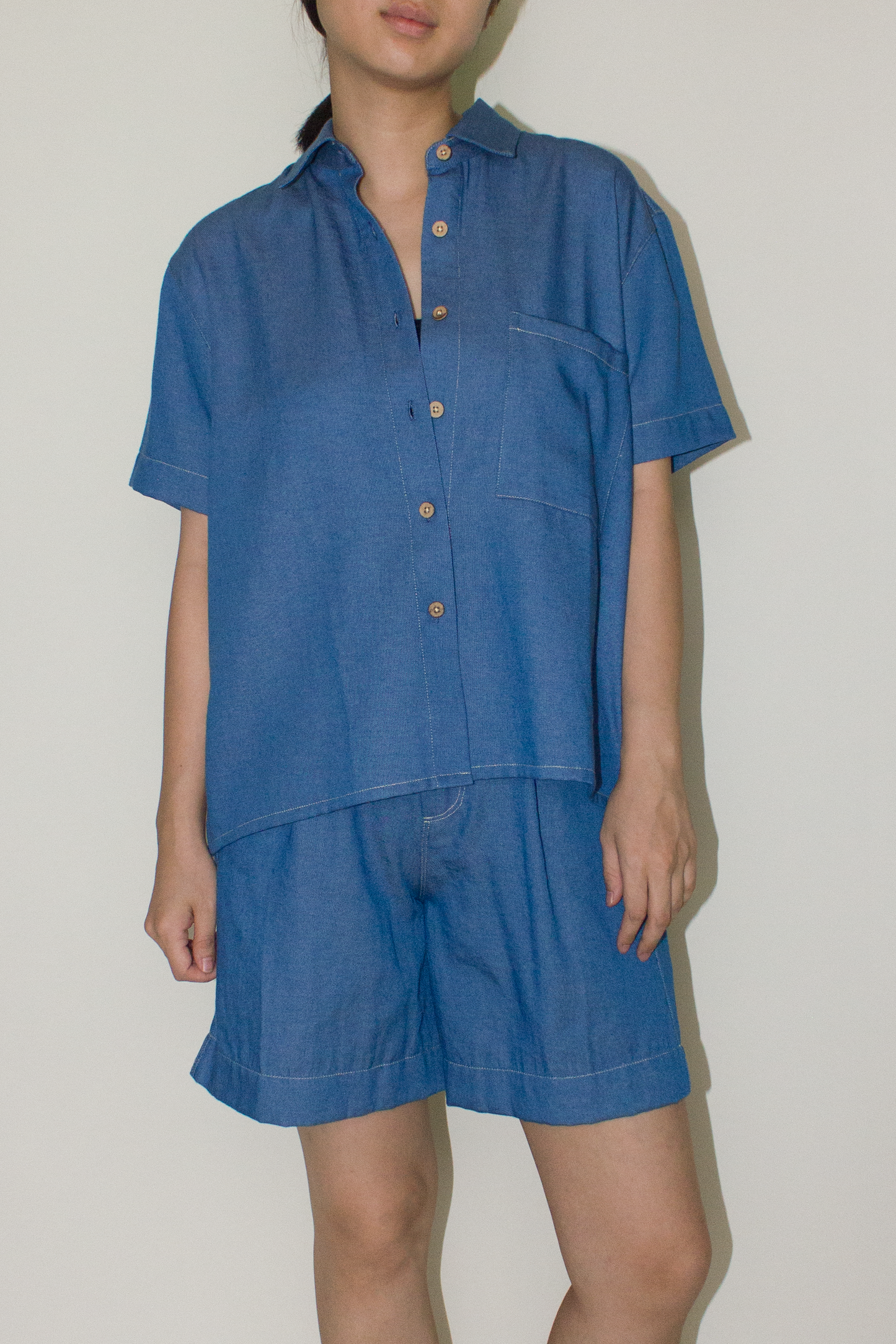 cotton denim shirt - blue