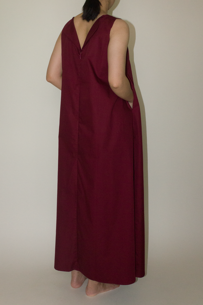 back lapel maxi dress - wine