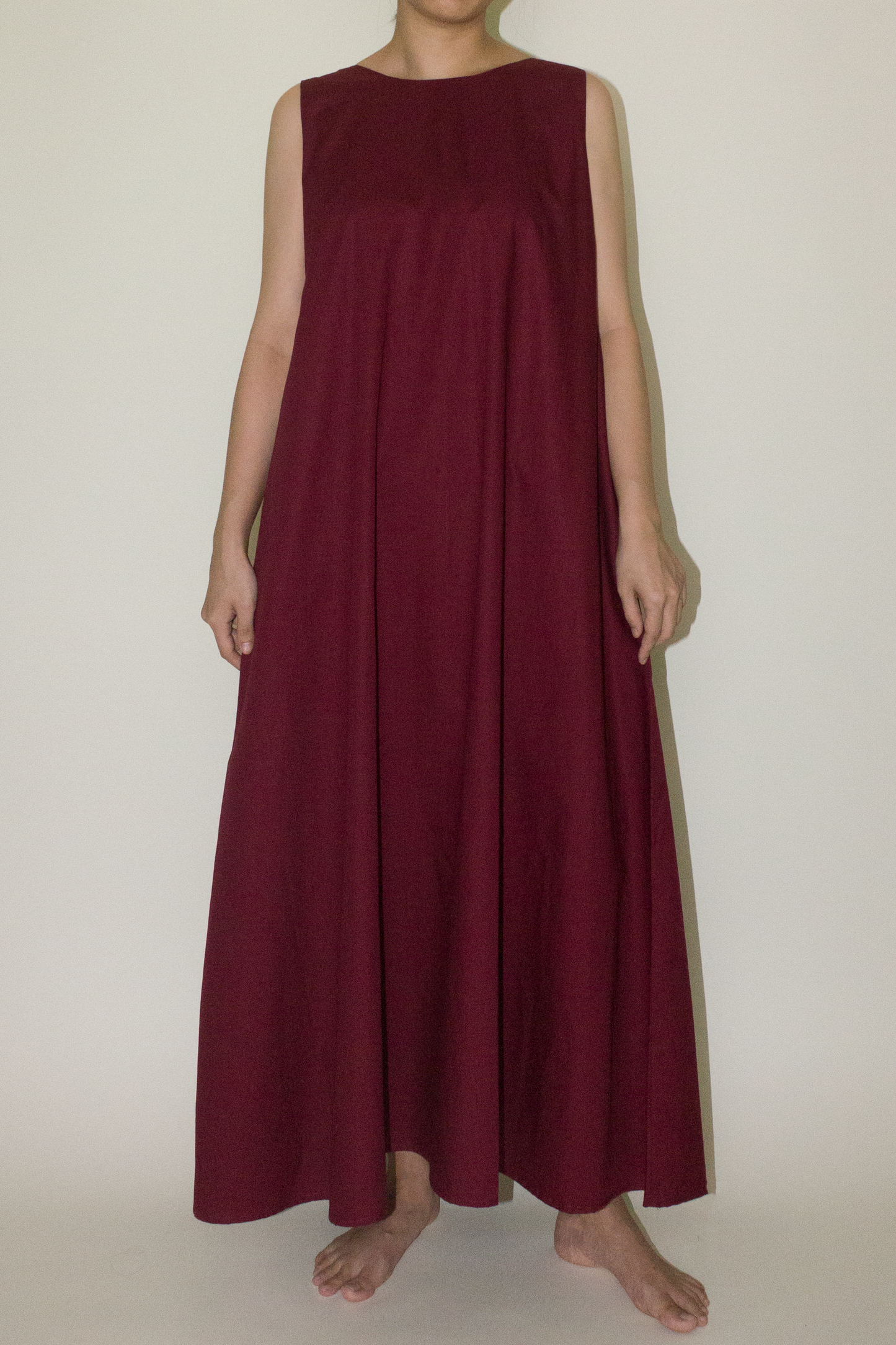 back lapel maxi dress - wine