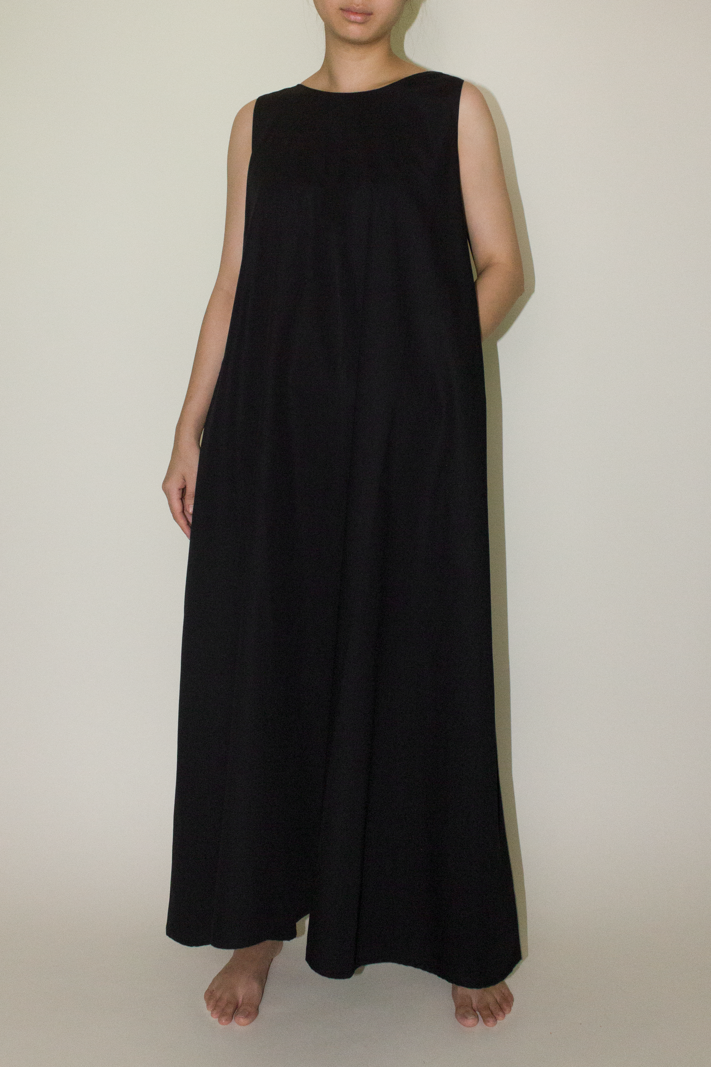 back lapel maxi dress - black