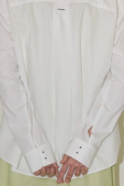 cotton long sleeve shirt - white