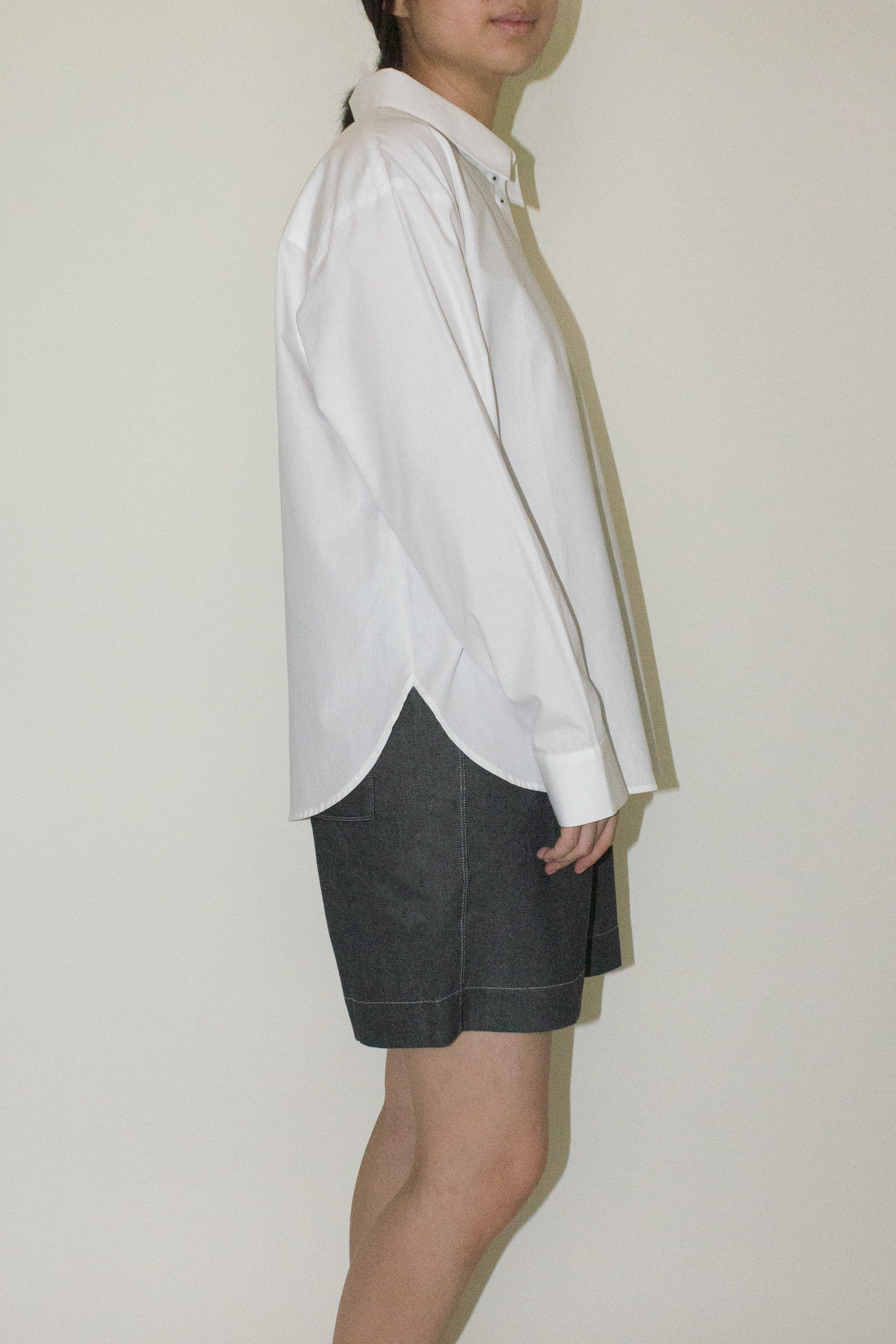 cotton long sleeve shirt - white