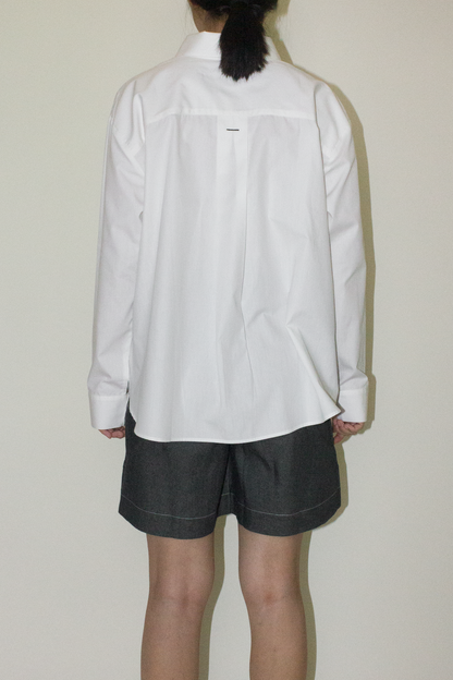 cotton long sleeve shirt - white