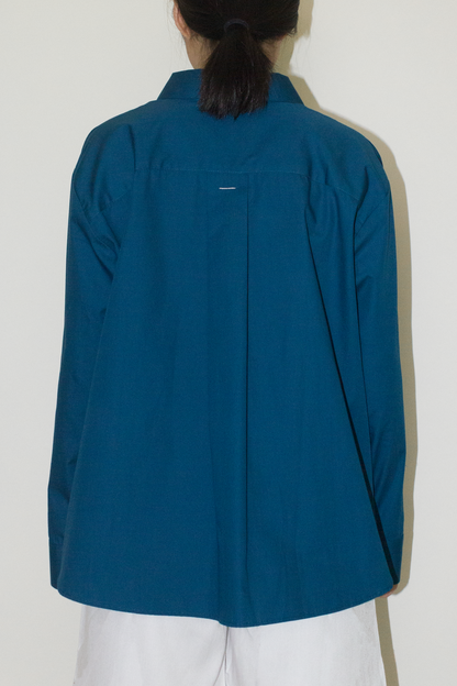 cotton long sleeve shirt - teal blue