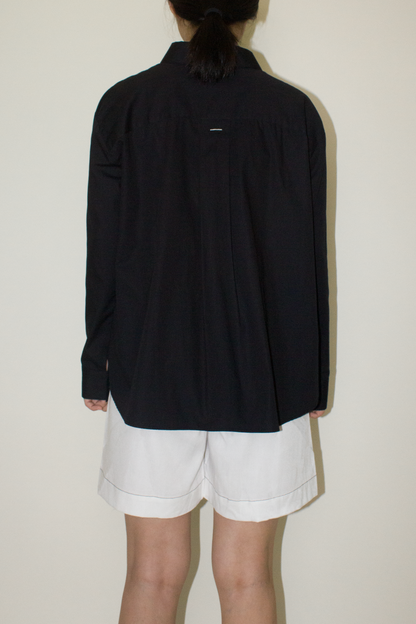 cotton long sleeve shirt - black