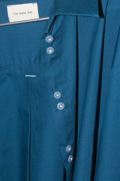 cotton long sleeve shirt - teal blue