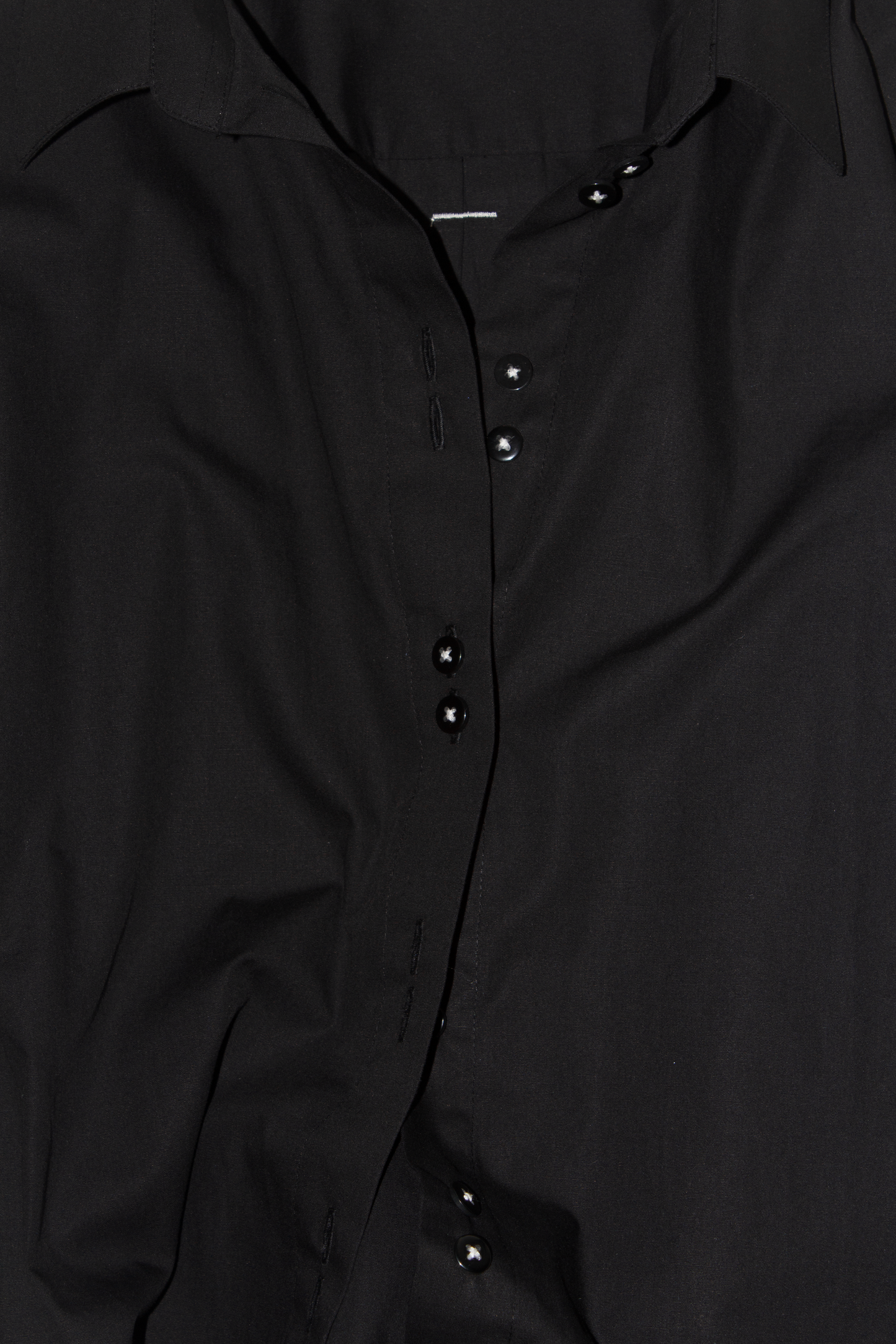 cotton long sleeve shirt - black