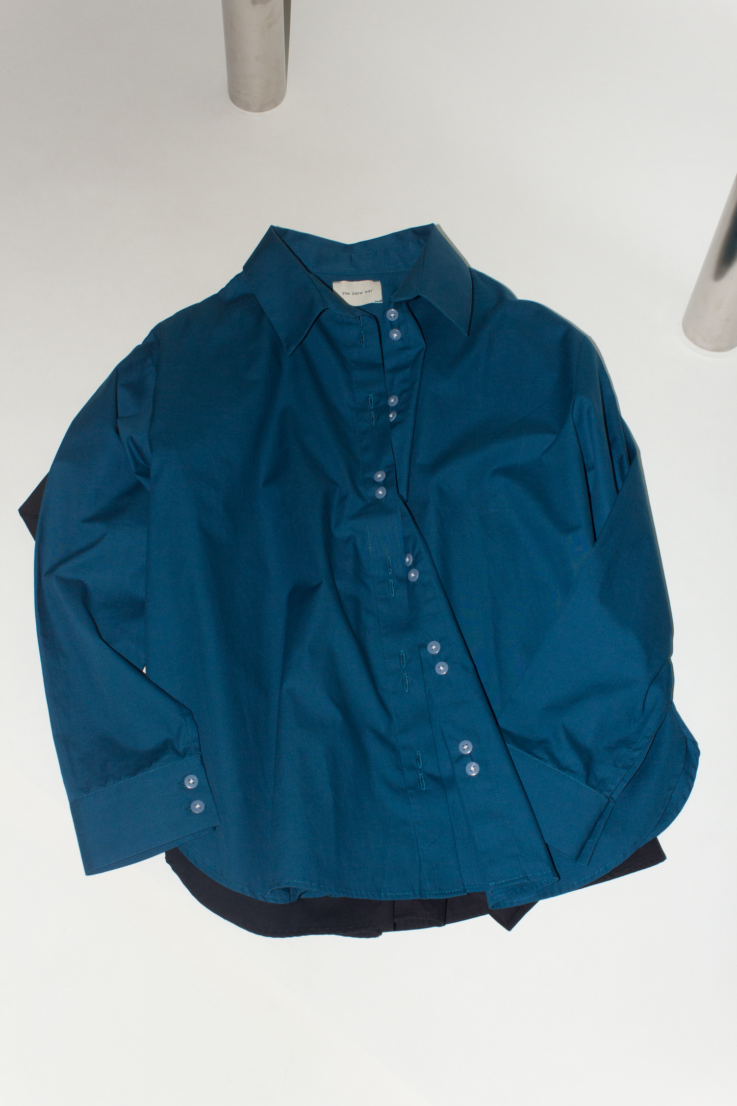 cotton long sleeve shirt - teal blue