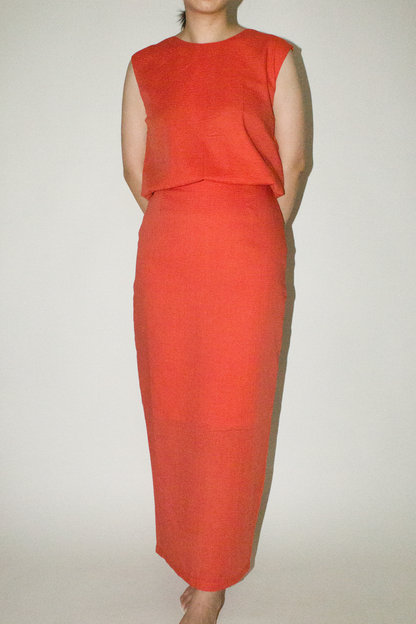 top skirt set - orange