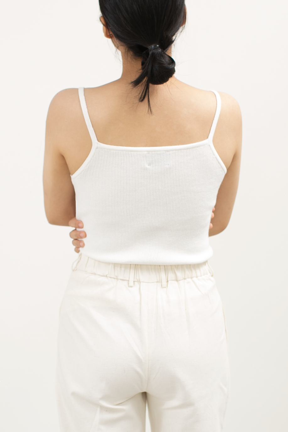 knit strap tanktop - white