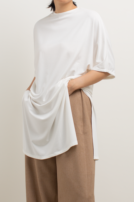 loose raglan long top - off white