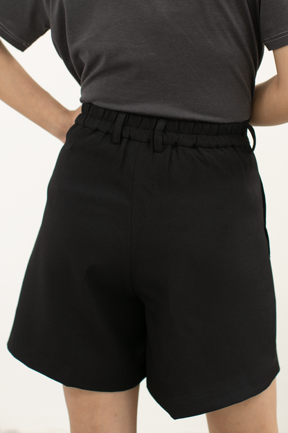 semiwool neat shorts - black