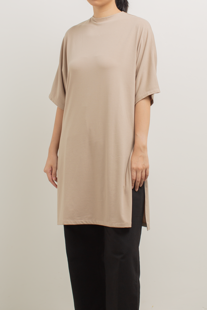 loose raglan long top - khaki