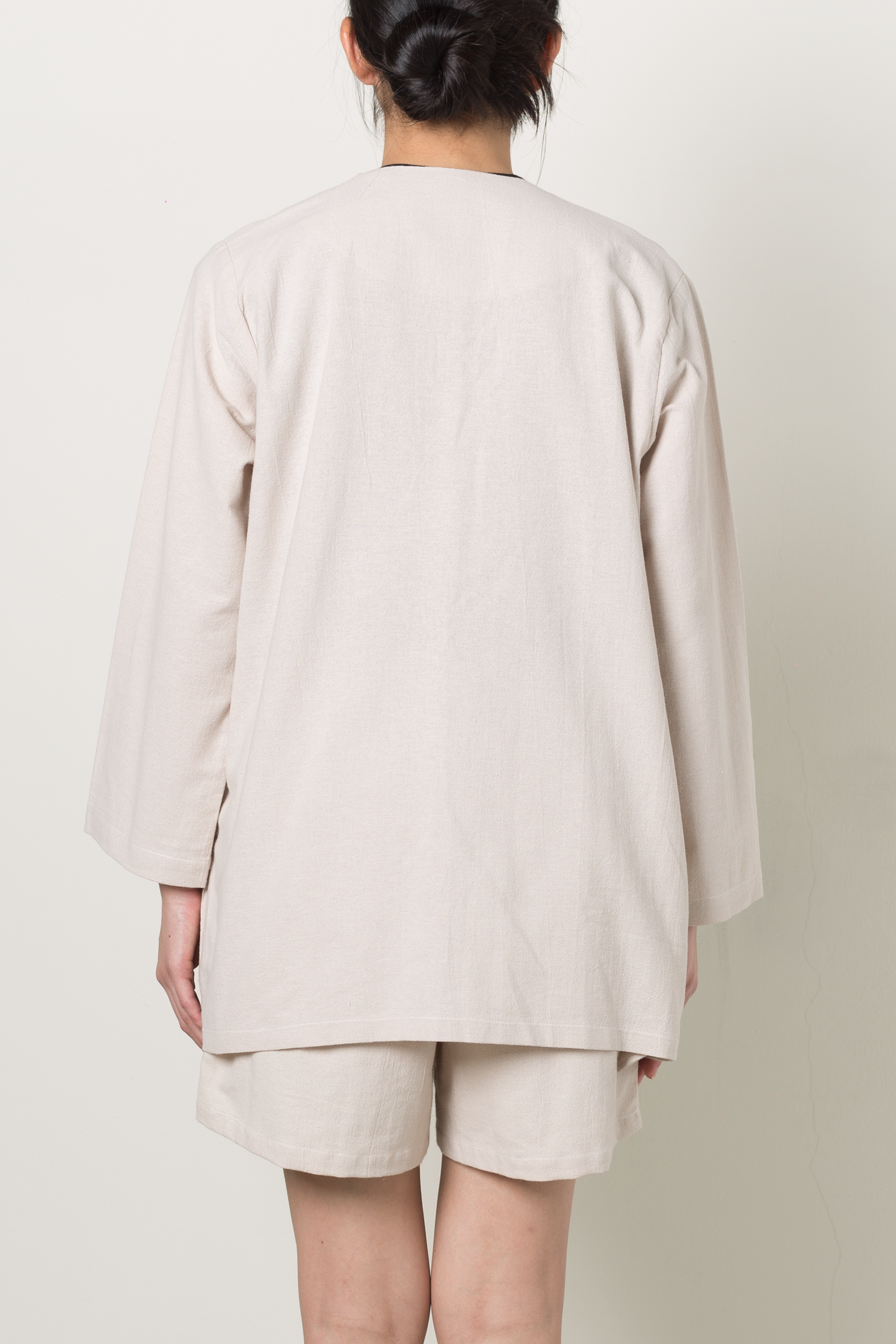 linen blend outerwear - ecru