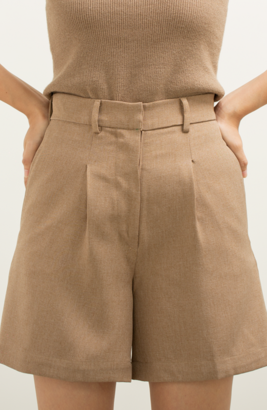 semiwool neat shorts - brown