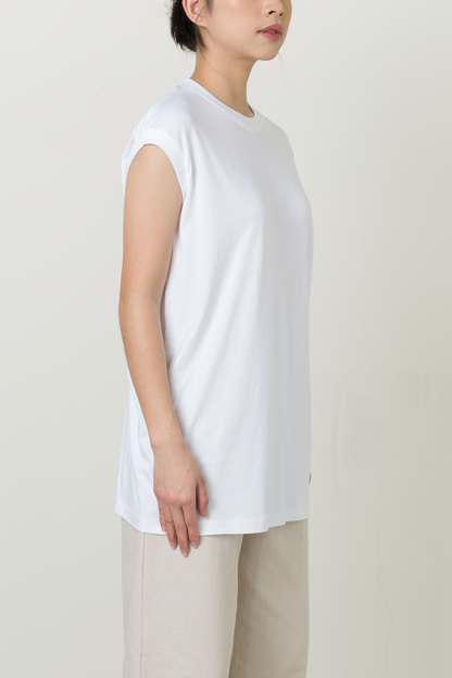 bamboo muscle tee - white