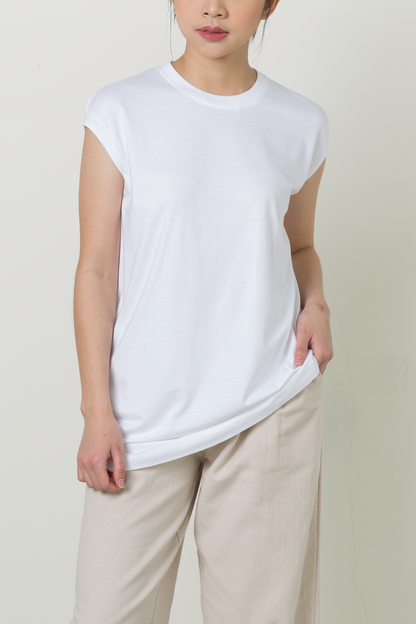 bamboo muscle tee - white