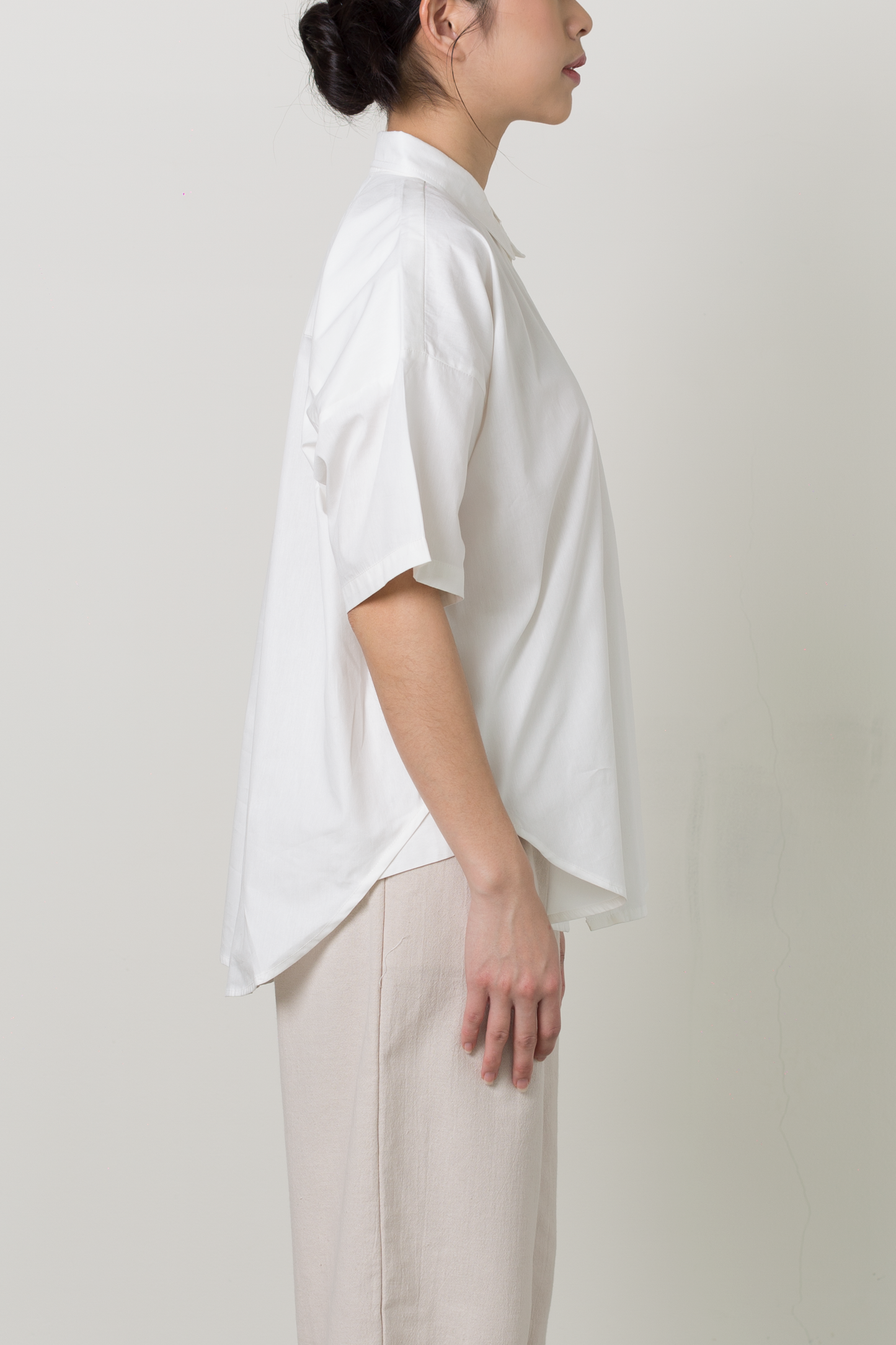 oversized short sleeve shirt - white