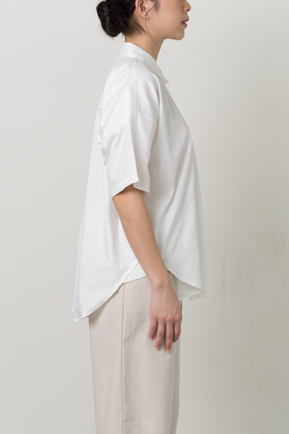 oversized short sleeve shirt - white