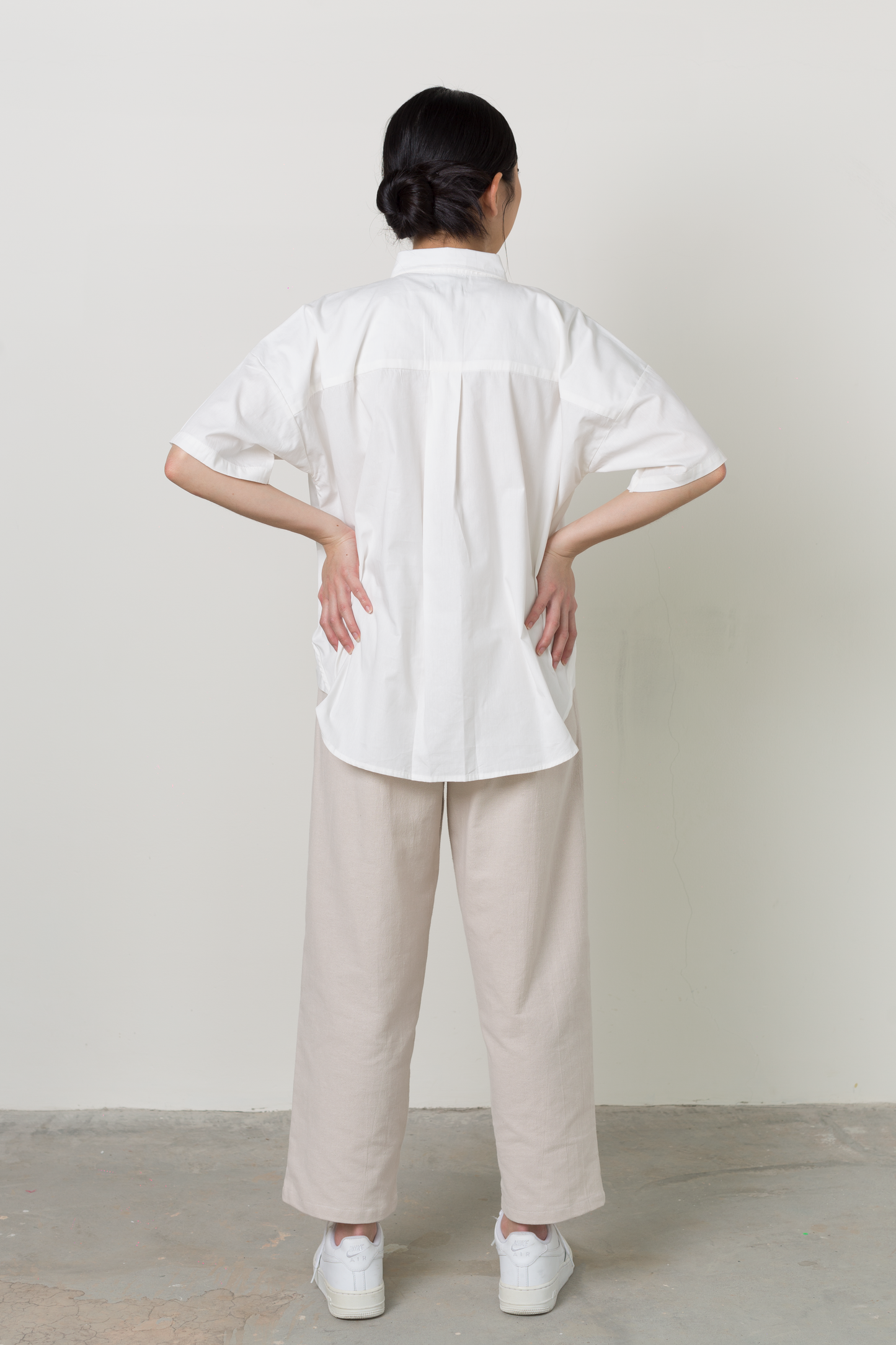 oversized short sleeve shirt - white