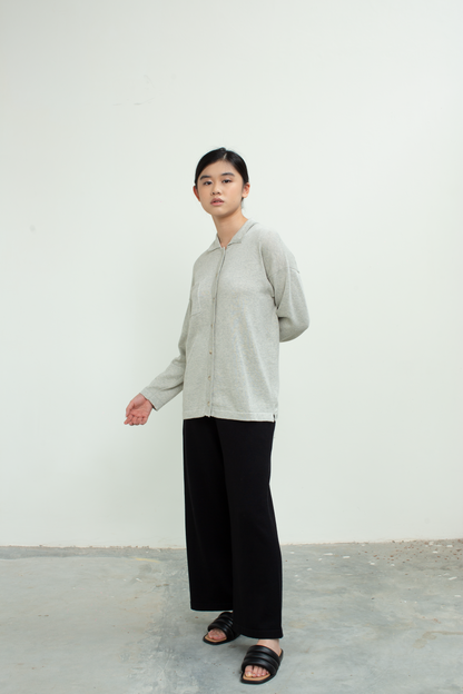 knit long sleeve shirt - grey